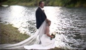 Focal Point Video: Eugene Oregon bride groom by river at sunset, sample clip from wedding video