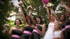Focal Point Video happy bridesmaids and bouquet from Abernethy Center wedding film